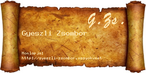 Gyeszli Zsombor névjegykártya
